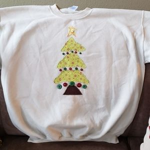 Vintage Applique Christmas Tree Sweatshirt